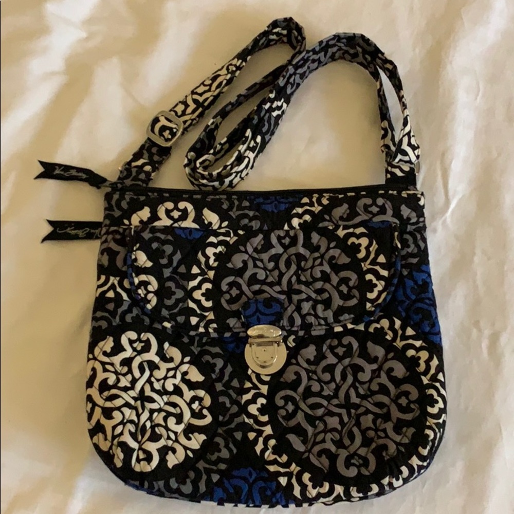 Vera Bradley Black/Gray/Blue/White Crossbody Purse